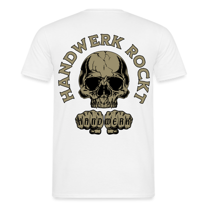 Unisex T-Shirt "Handwerk-Rockt" (beidseitig bedruckt) Weiß Männer T-Shirt {{ color }}