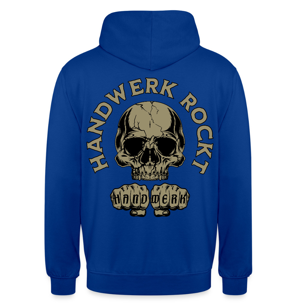Unisex Hoodie "Handwerk-Rockt" (beidseitig bedruckt) Royalblau Unisex Hoodie {{ color }}