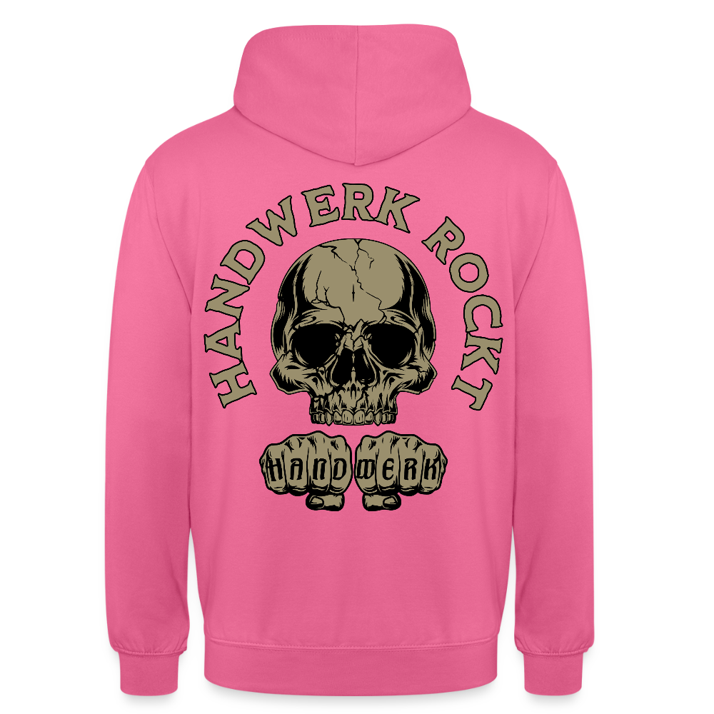Unisex Hoodie "Handwerk-Rockt" (beidseitig bedruckt) Pink Unisex Hoodie {{ color }}