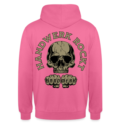 Unisex Hoodie "Handwerk-Rockt" (beidseitig bedruckt) Pink Unisex Hoodie {{ color }}