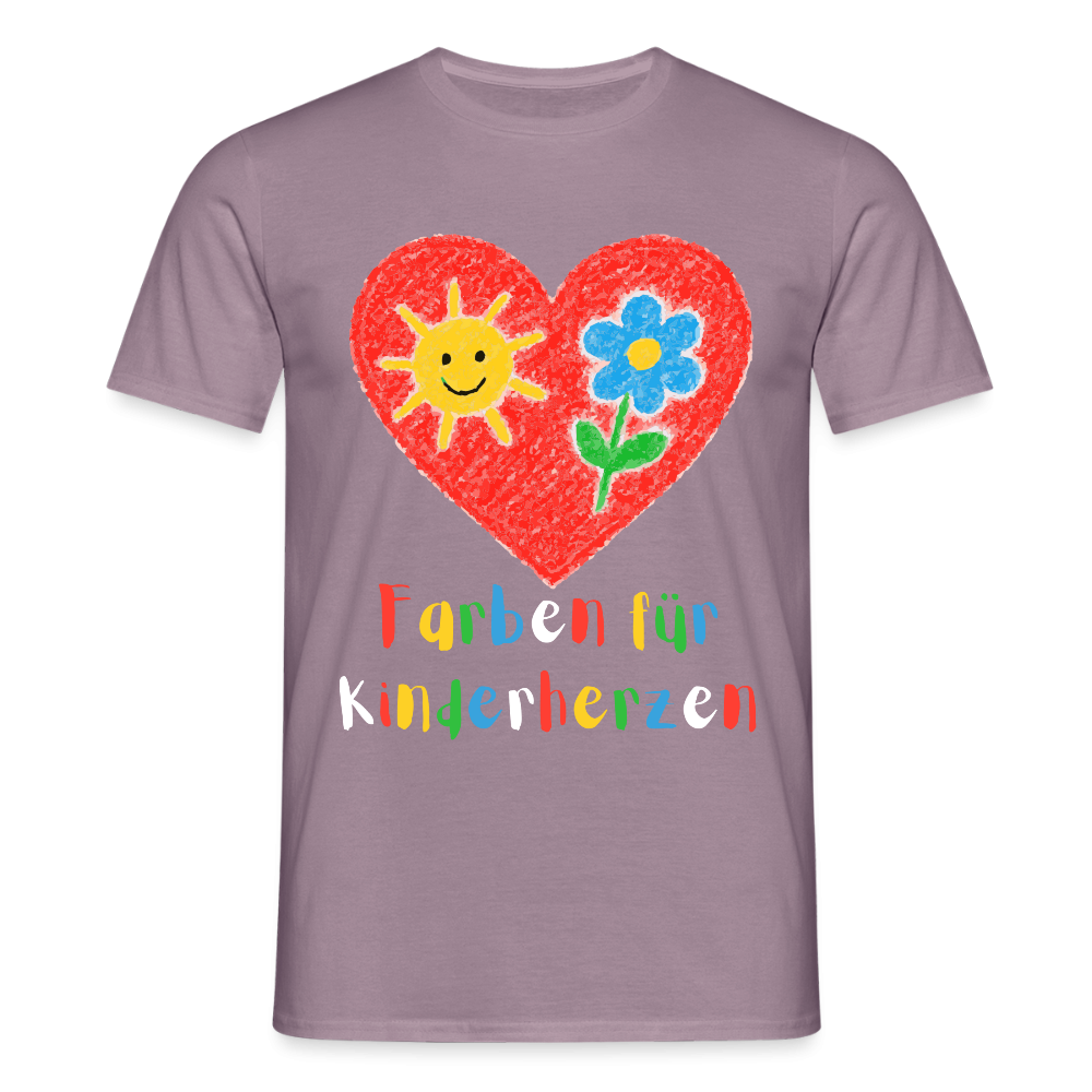 Unisex T-Shirt "Farben für Kinderherzen" Lilagrau Männer T-Shirt {{ color }}