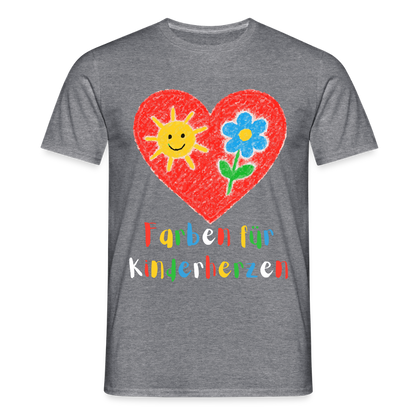 Unisex T-Shirt "Farben für Kinderherzen" Graphit meliert Männer T-Shirt {{ color }}