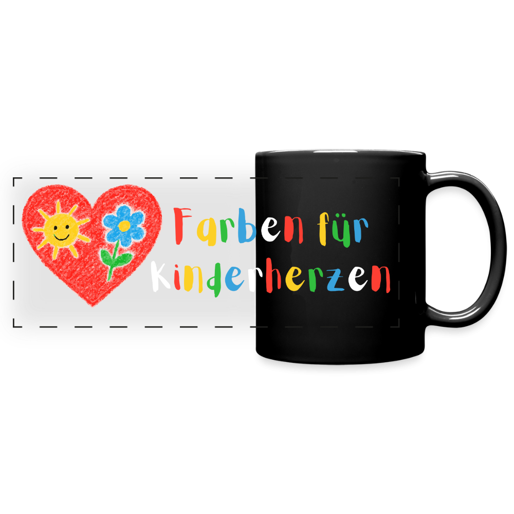 Panoramatasse schwarz "Kinderherzen" Schwarz One size Panoramatasse farbig {{ color }}