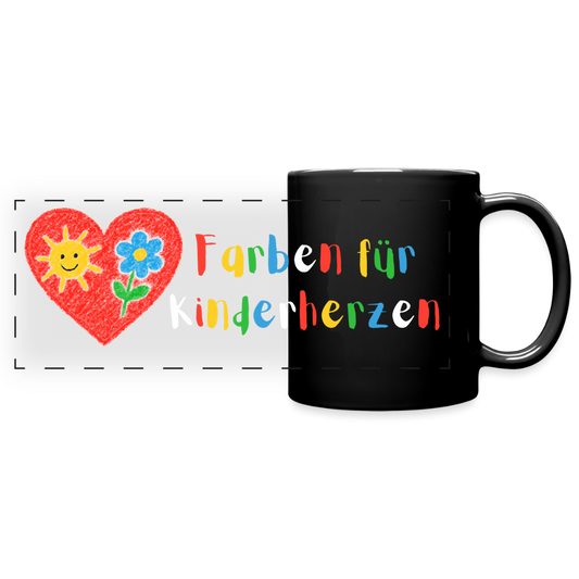 Panoramatasse schwarz "Kinderherzen" Schwarz One size Panoramatasse farbig {{ color }}