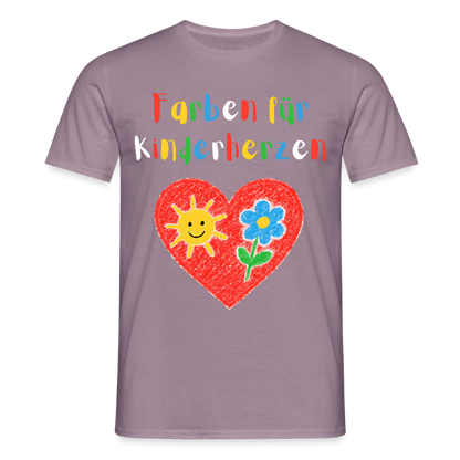 Unisex T-Shirt "Farben für Kinderherzen" Lilagrau Männer T-Shirt {{ color }}