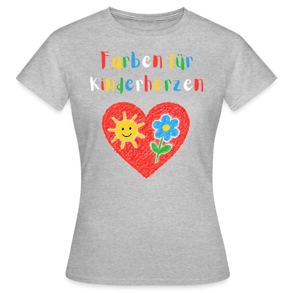 Frauen T-Shirt "Farben für Kinderherzen" Grau meliert Frauen T-Shirt {{ color }}