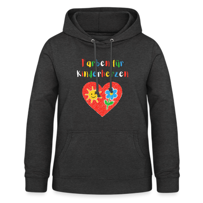 Frauen Hoodie "Farben für Kinderherzen" Anthrazit Frauen Hoodie {{ color }}