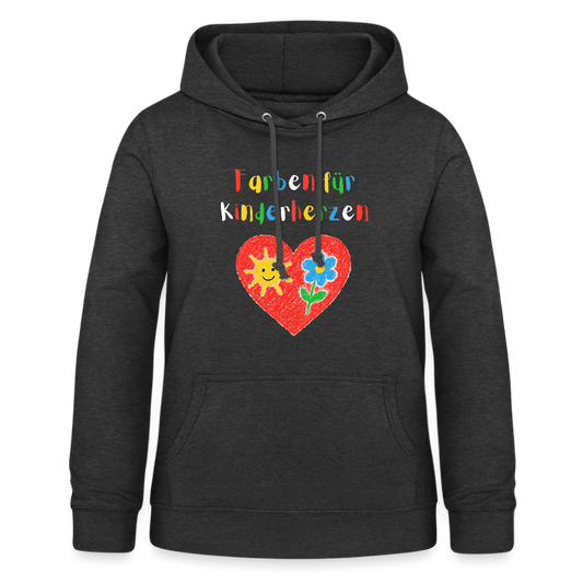 Frauen Hoodie "Farben für Kinderherzen" Anthrazit Frauen Hoodie {{ color }}