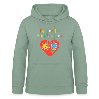 Frauen Hoodie "Farben für Kinderherzen" Graugrün Frauen Hoodie {{ color }}