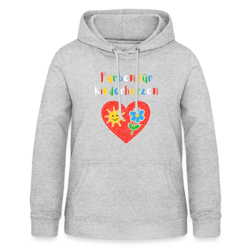 Frauen Hoodie "Farben für Kinderherzen" Hellgrau meliert Frauen Hoodie {{ color }}
