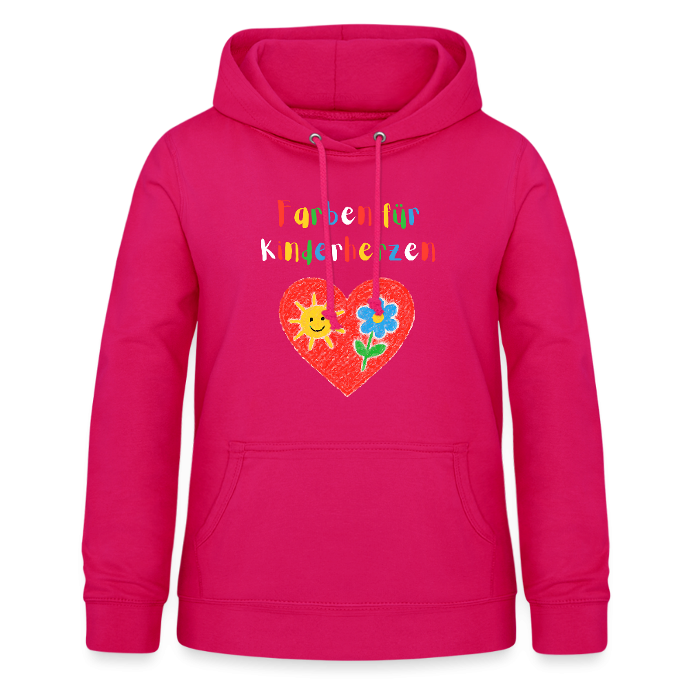 Frauen Hoodie "Farben für Kinderherzen" dunkles Pink Frauen Hoodie {{ color }}