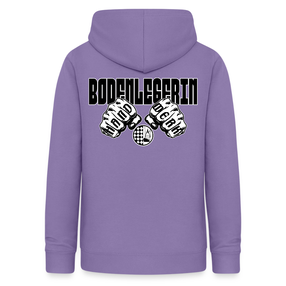 Frauen Hoodie "Bodenlegerin" (beidseitig beruckt) Lavendel Frauen Hoodie {{ color }}
