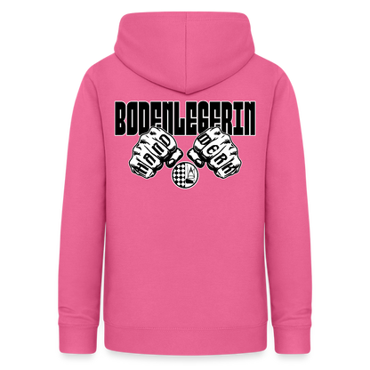 Frauen Hoodie "Bodenlegerin" (beidseitig beruckt) Pink Frauen Hoodie {{ color }}
