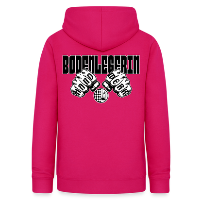 Frauen Hoodie "Bodenlegerin" (beidseitig beruckt) dunkles Pink Frauen Hoodie {{ color }}