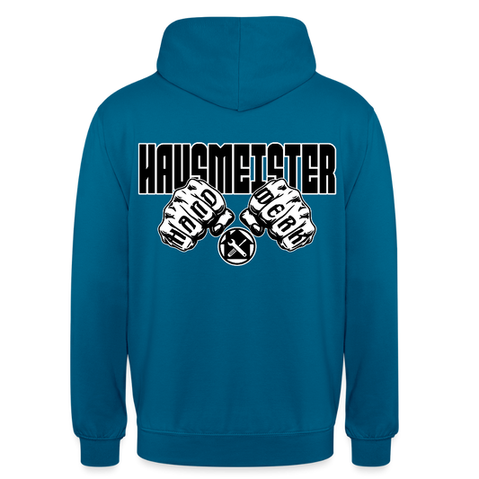 Unisex Hoodie "Hausmeister" (beidseitig bedruckt) Tiefseeblau Unisex Hoodie {{ color }}
