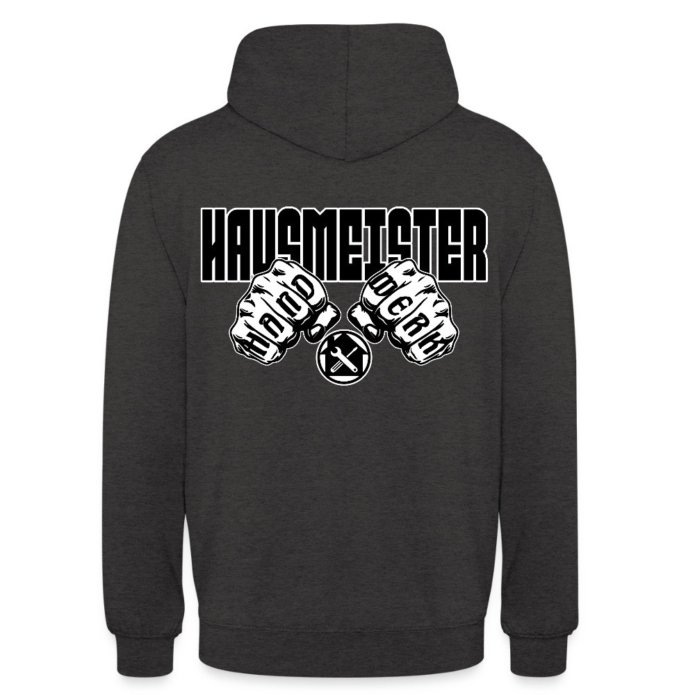 Unisex Hoodie "Hausmeister" (beidseitig bedruckt) Anthrazit Unisex Hoodie {{ color }}