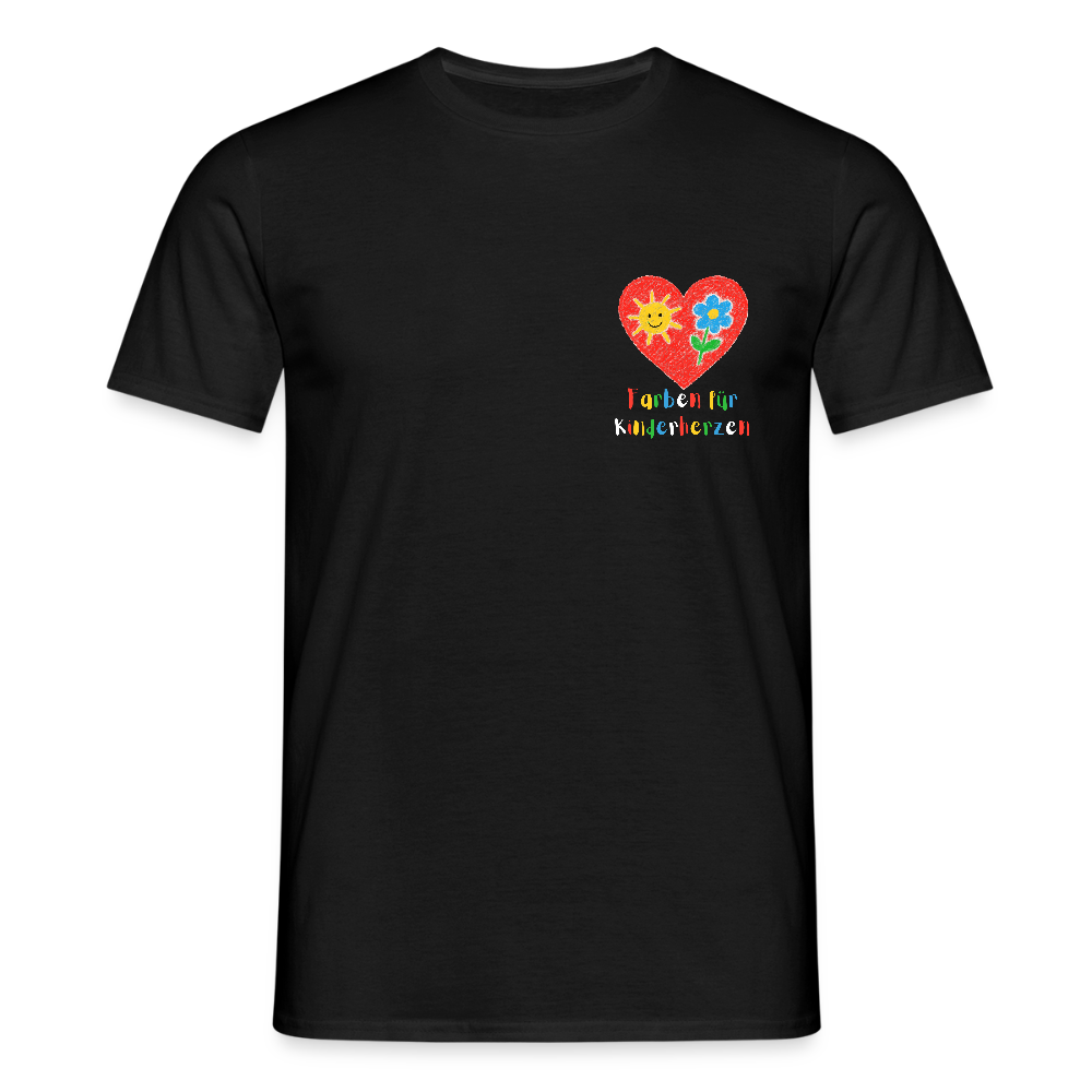 Unisex T-Shirt "Farben für Kinderherzen" (beidseitig bedruckt) Schwarz Männer T-Shirt {{ color }}
