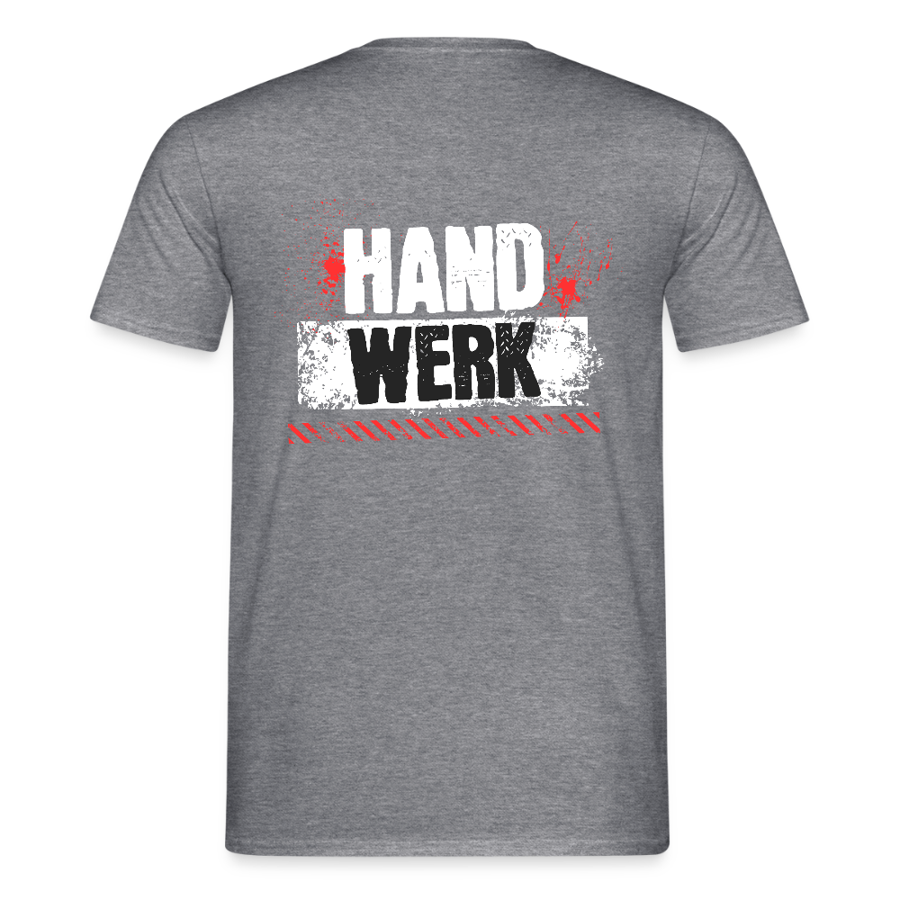Unisex T-Shirt "Handwerk" (hinten bedruckt) Graphit meliert Männer T-Shirt {{ color }}