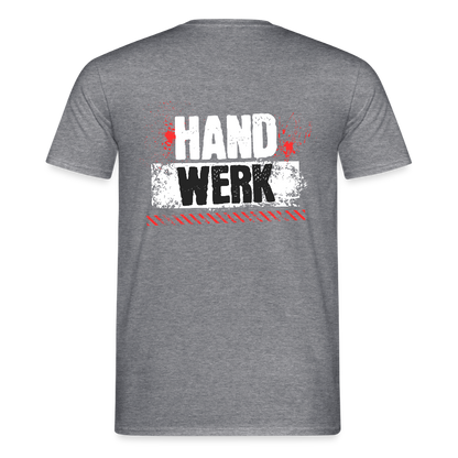 Unisex T-Shirt "Handwerk" (hinten bedruckt) Graphit meliert Männer T-Shirt {{ color }}