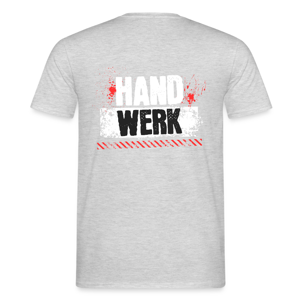 Unisex T-Shirt "Handwerk" (hinten bedruckt) Grau meliert Männer T-Shirt {{ color }}
