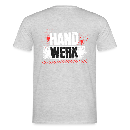 Unisex T-Shirt "Handwerk" (hinten bedruckt) Grau meliert Männer T-Shirt {{ color }}