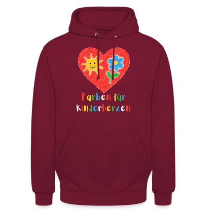 Unisex Hoodie "Kinderherzen" Bordeaux Unisex Hoodie {{ color }}