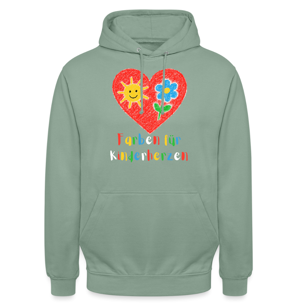 Unisex Hoodie "Kinderherzen" Graugrün Unisex Hoodie {{ color }}