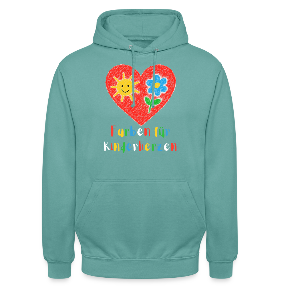 Unisex Hoodie "Kinderherzen" Pastelltürkis Unisex Hoodie {{ color }}