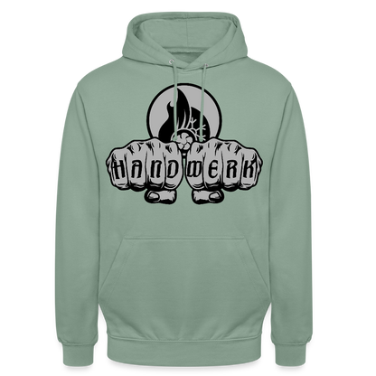 Unisex Hoodie "Klimatechniker" Graugrün Unisex Hoodie {{ color }}