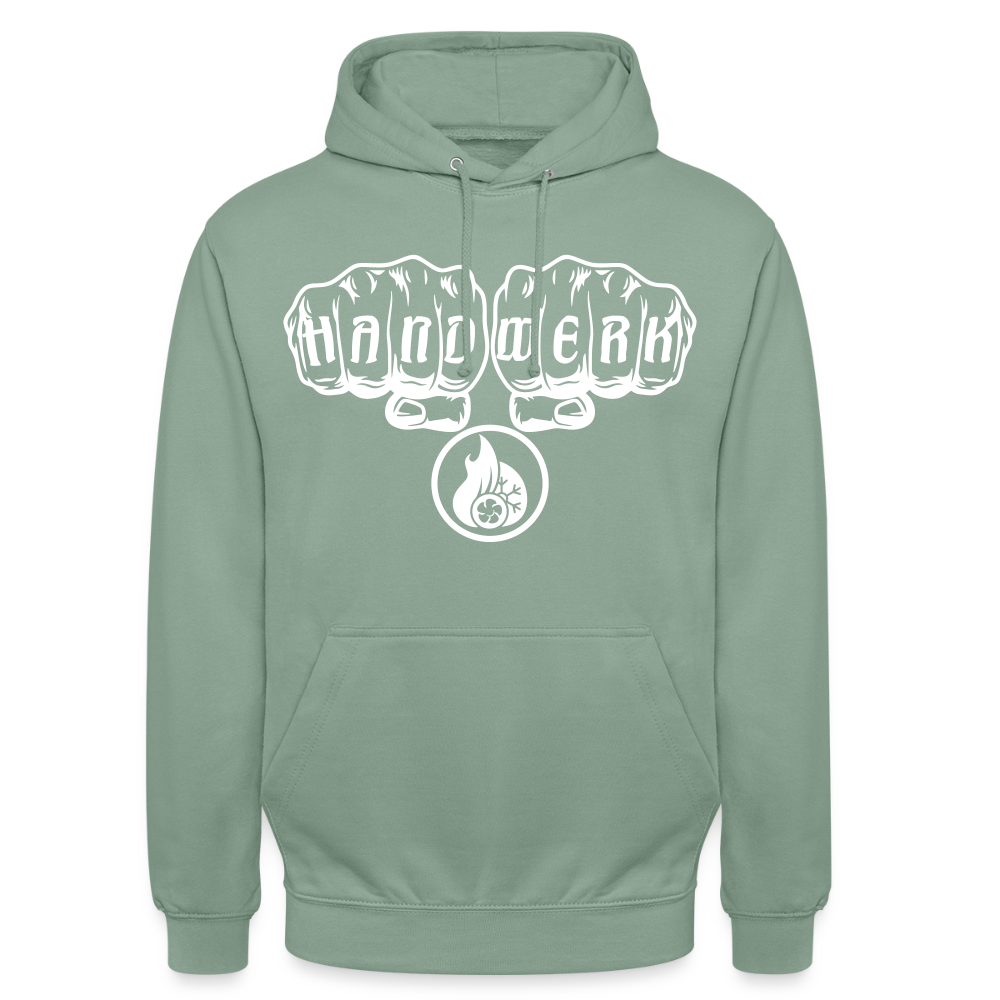Unisex Hoodie"Klimatechniker" Graugrün Unisex Hoodie {{ color }}