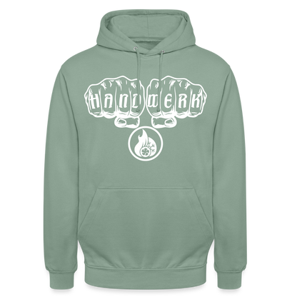 Unisex Hoodie"Klimatechniker" Graugrün Unisex Hoodie {{ color }}