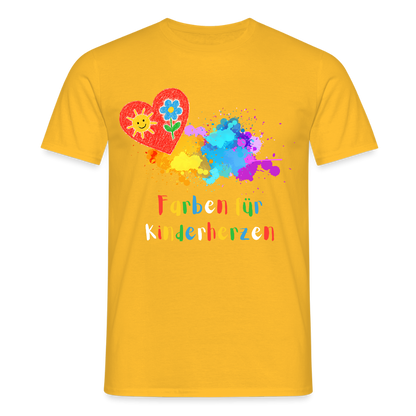 Unisex T-Shirt "Farben für Kinderherzen" Gelb Männer T-Shirt {{ color }}