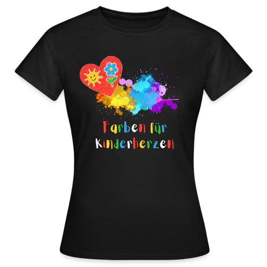 Frauen T-Shirt "Farben für Kinderherzen" Schwarz Frauen T-Shirt {{ color }}