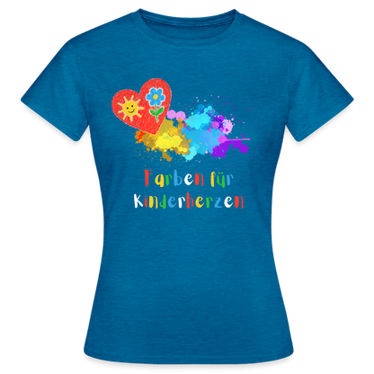 Frauen T-Shirt "Farben für Kinderherzen" Antikblaues Saphir meliert Frauen T-Shirt {{ color }}