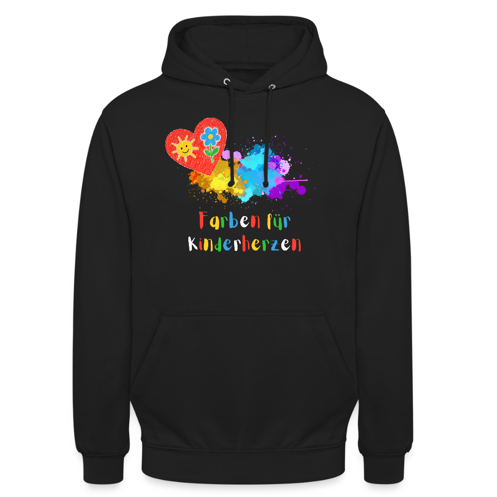 Unisex Hoodie "Farben für Kinderherzen" Schwarz Unisex Hoodie {{ color }}