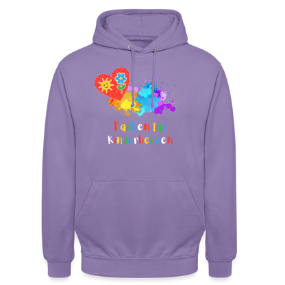 Unisex Hoodie "Farben für Kinderherzen" Lavendel Unisex Hoodie {{ color }}
