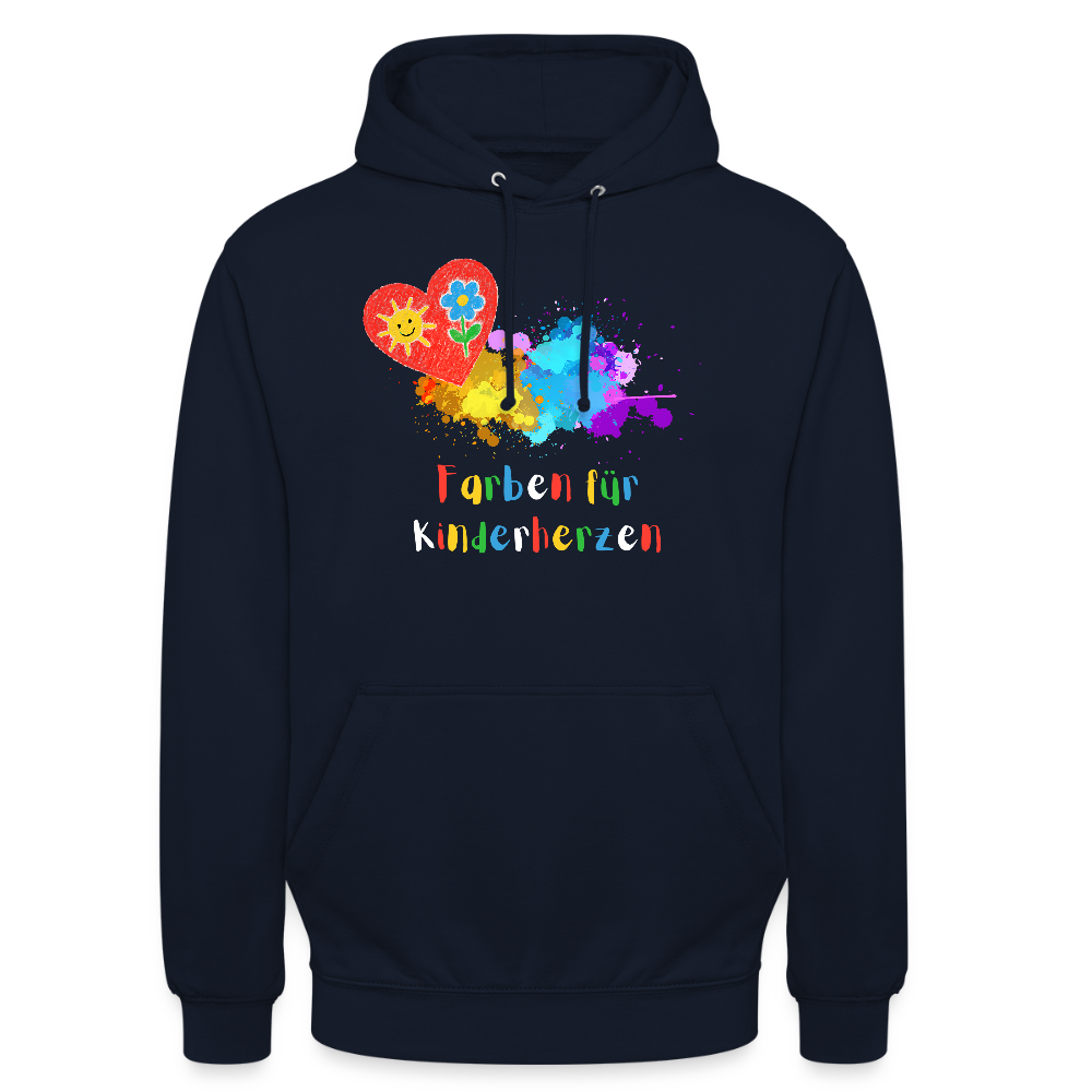 Unisex Hoodie "Farben für Kinderherzen" Navy Unisex Hoodie {{ color }}