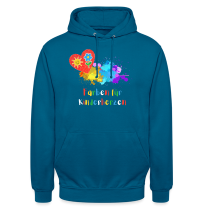 Unisex Hoodie "Farben für Kinderherzen" Tiefseeblau Unisex Hoodie {{ color }}