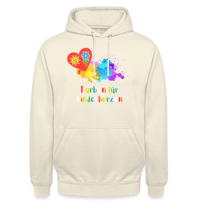 Unisex Hoodie "Farben für Kinderherzen" Vanille-Milchshake Unisex Hoodie {{ color }}