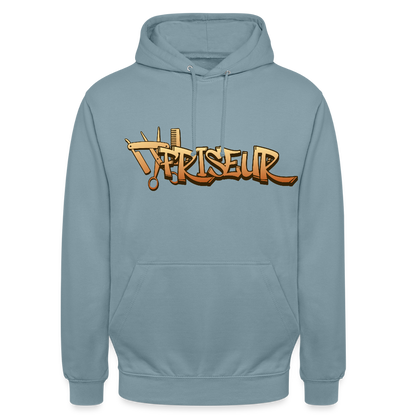 Unisex Hoodie "Friseur" Nebelblau Unisex Hoodie {{ color }}