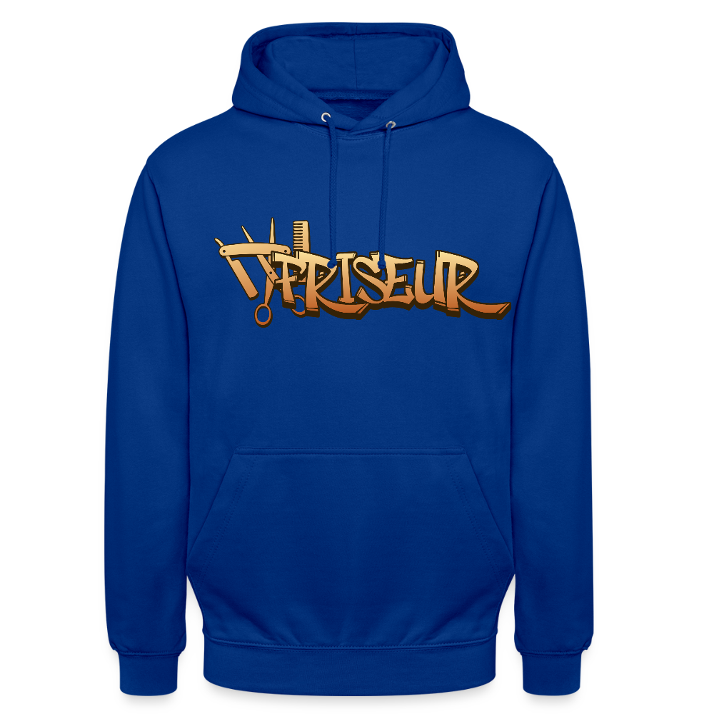 Unisex Hoodie "Friseur" Royalblau Unisex Hoodie {{ color }}