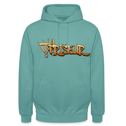 Unisex Hoodie "Friseur" Pastelltürkis Unisex Hoodie {{ color }}