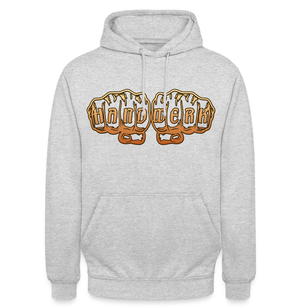 Unisex Hoodie "Handwerk" Hellgrau meliert Unisex Hoodie {{ color }}