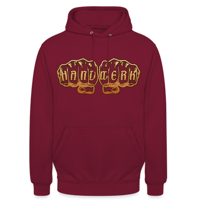 Unisex Hoodie "Handwerk" Bordeaux Unisex Hoodie {{ color }}