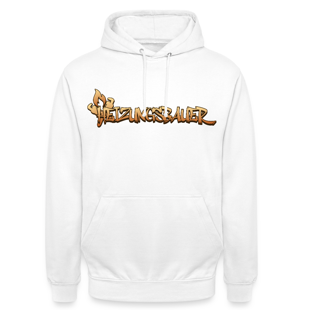 Unisex Hoodie "Heizungsbauer" Weiß Unisex Hoodie {{ color }}