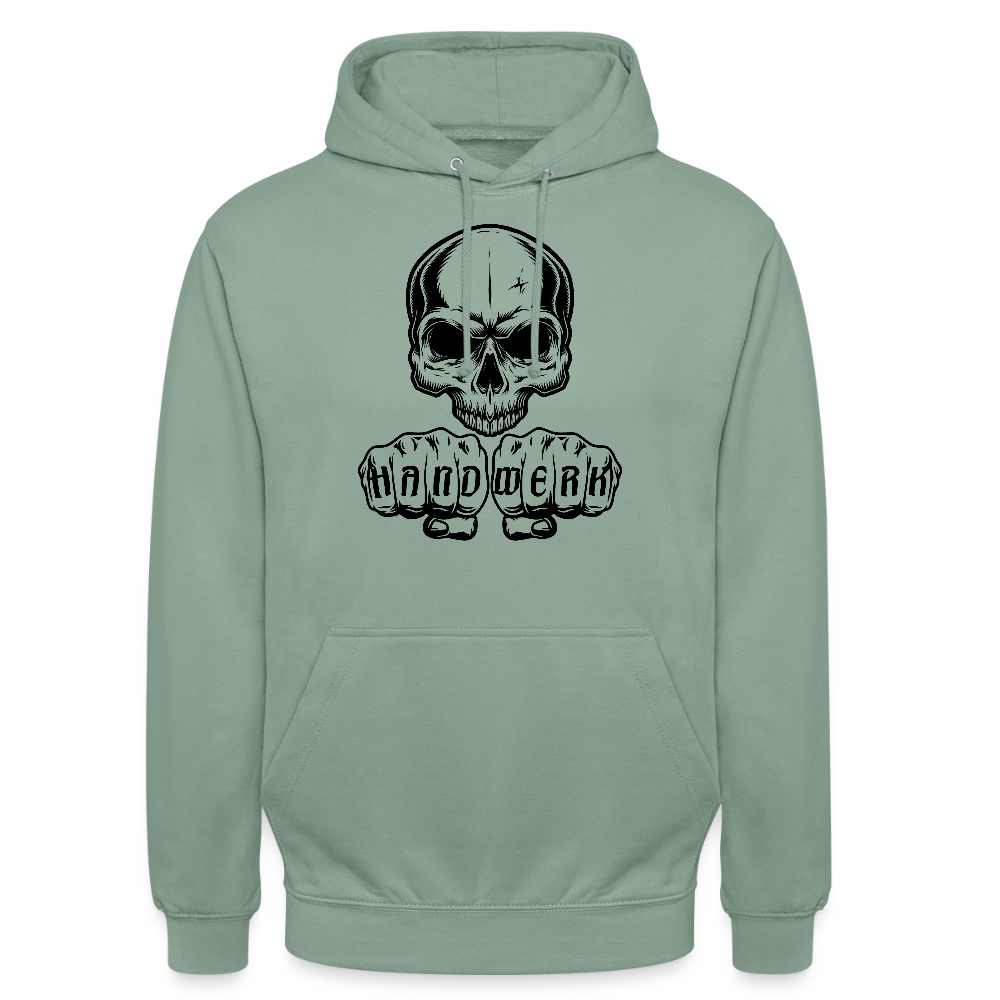 Unisex Hoodie "Skull-Handwerk" Graugrün Unisex Hoodie {{ color }}
