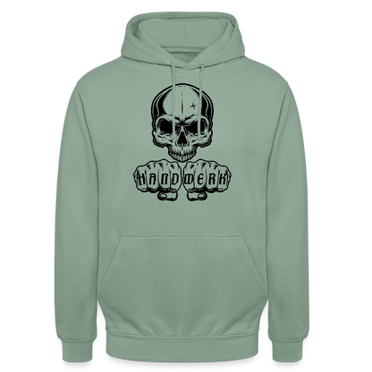 Unisex Hoodie "Skull-Handwerk" Graugrün Unisex Hoodie {{ color }}