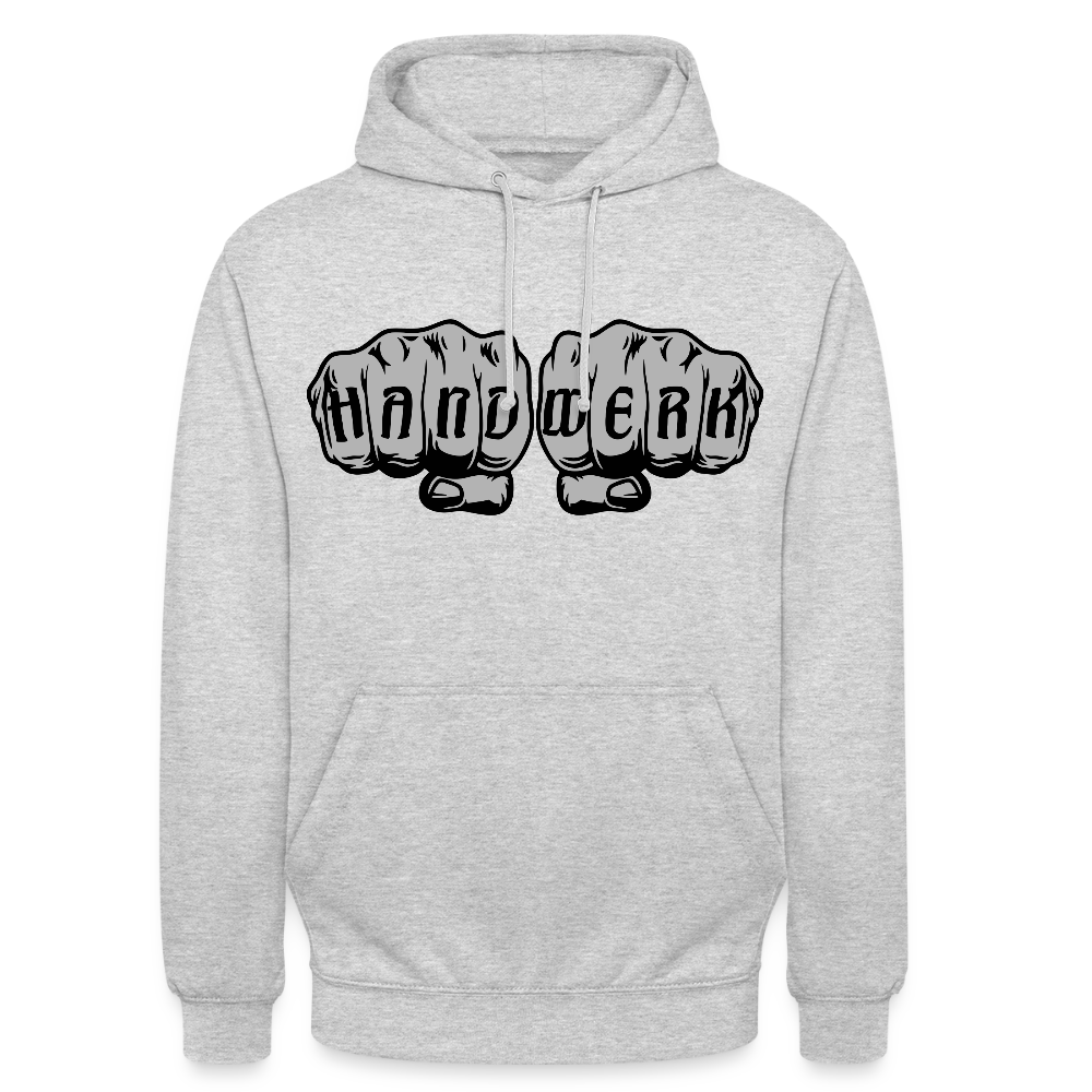 Unisex Hoodie "Handwerk" Hellgrau meliert Unisex Hoodie {{ color }}