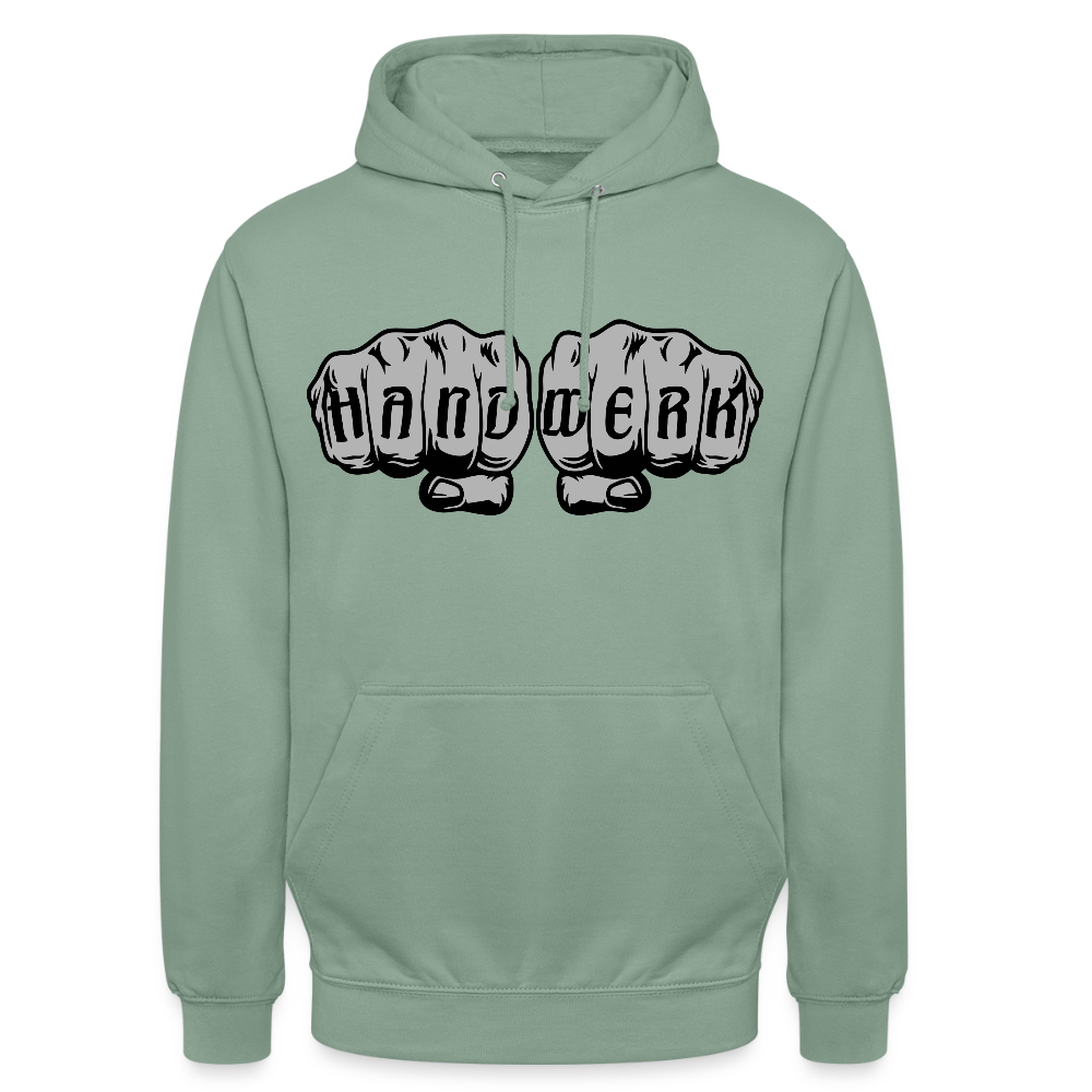 Unisex Hoodie "Handwerk" Graugrün Unisex Hoodie {{ color }}