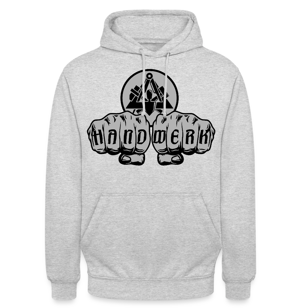 Unisex Hoodie "Maurer" Hellgrau meliert Unisex Hoodie {{ color }}